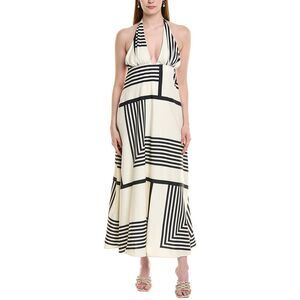 Estellina Womens Midi Dress, White